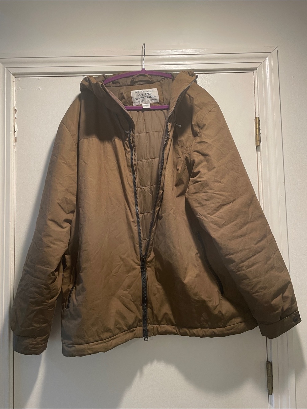 Filson Ranger Insulated Brown Double Zip  Sportsman Jacket